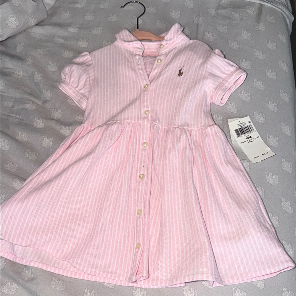 Polo by Ralph Lauren Pink Striped Kids Dress